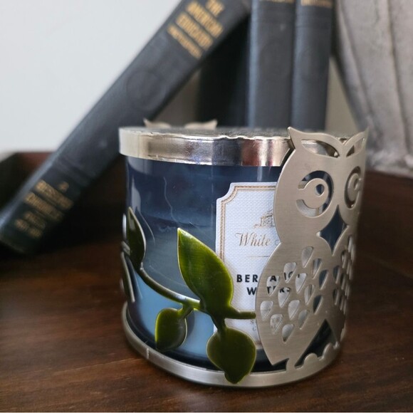 Bath & Body Works Owl Leaves 3 Wick Candle Holder - Picture 4 of 10